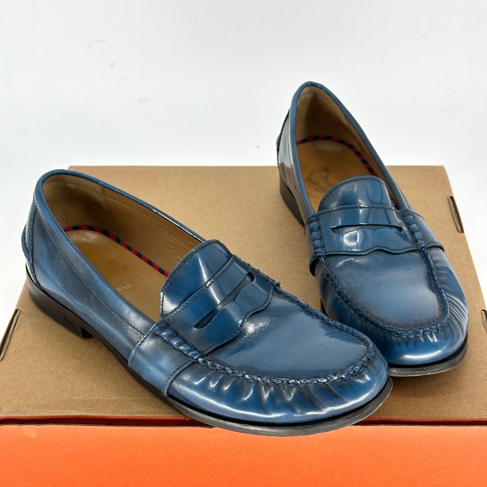 Polo Ralph Lauren Arscott Penny II Royal Blue Leather Dress Loafers Men's 9.5 M